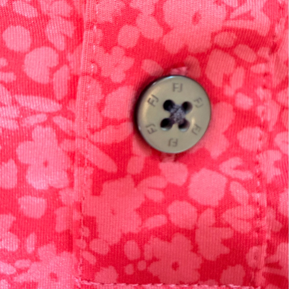 FootJoy Men's Painted Floral Lisle Self Collar Golf Polo ProDry Performance  XL - Picture 6 of 9